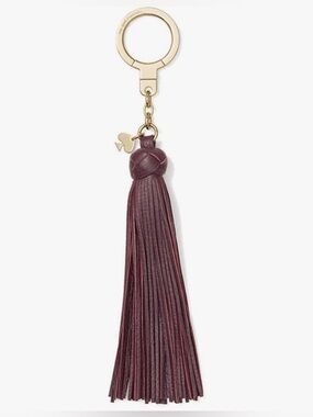Kate Spade Leather Tassel Keychain - Deep Plum